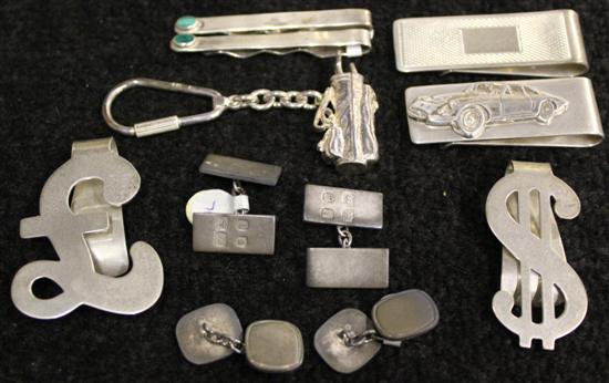 Silver money clips & silver cufflinks